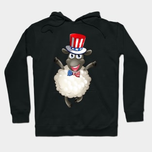 Sheep American Flag Hat Patriotic 4th Of July Gifts Hoodie